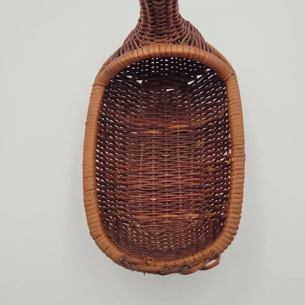 Vintage Wicker Duck Goose Basket Wood Beak 8